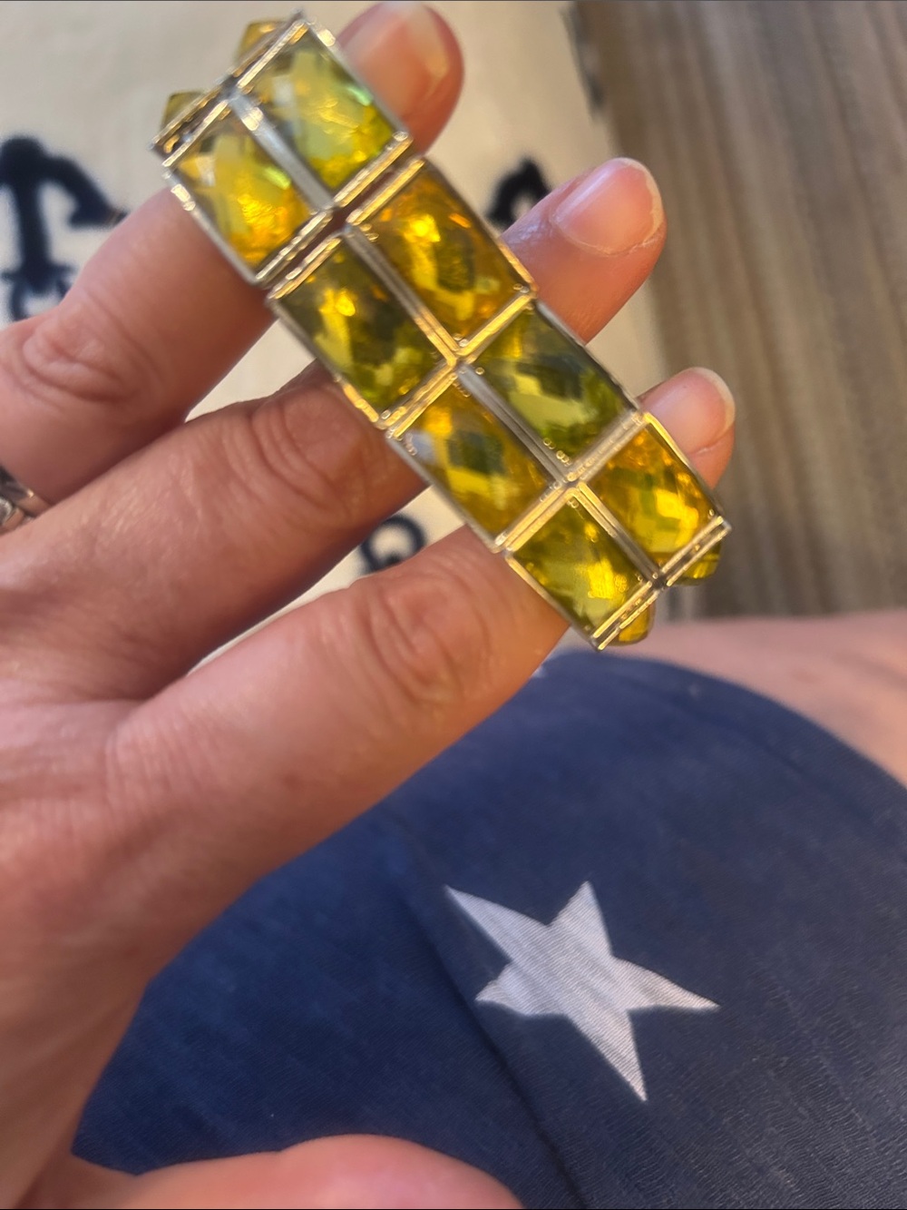 Yellow Crystal Stretch Bracelet - Women's Fashion Jewelry